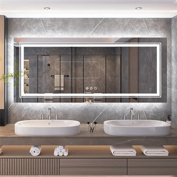 LED Bathroom Mirror with Anti-Fog and Adjustable Lighting 600x1000mm