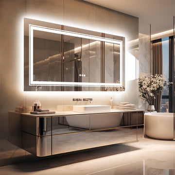 Vortaz LED Bathroom Mirror with Dual Lighting Anti-Fog 1200x600mm