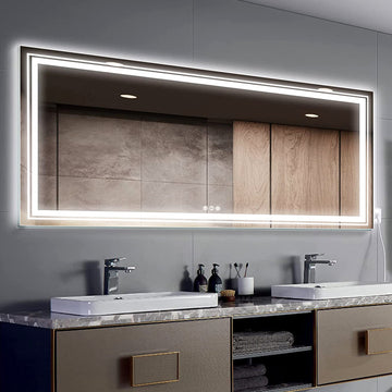 LUVODI Oversize LED Bathroom Mirror Dual Light Anti-Fog 1830x900mm