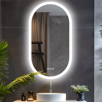 Premium Oval LED Bathroom Mirror with Anti-Fog 120x60cm