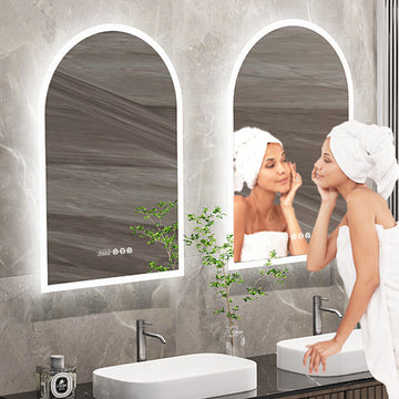 Arch LED Bathroom Vanity Mirror with Anti-Fog Temperature Display
