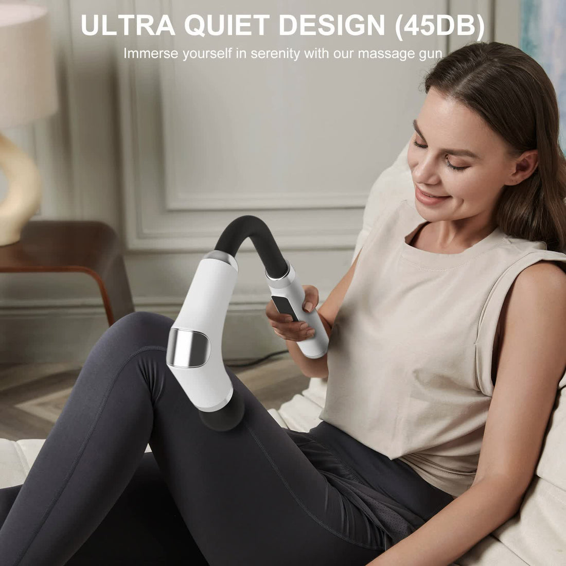 Vortaz Long Handle Massage Gun 6 Mode 4 Heads Muscle Relief