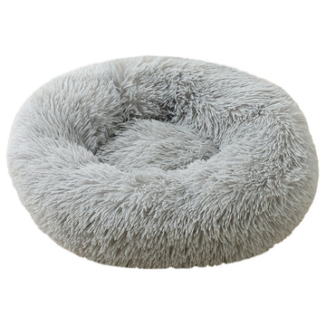 Vortaz Cozy Round Plush Pet Bed 50cm Light Grey