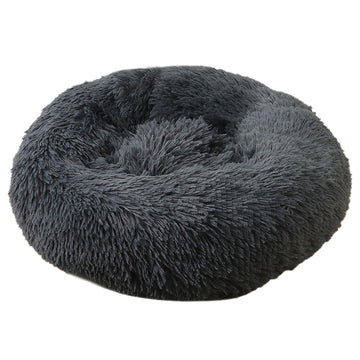 Vortaz Cozy Round Plush Pet Bed 50cm Dark Grey