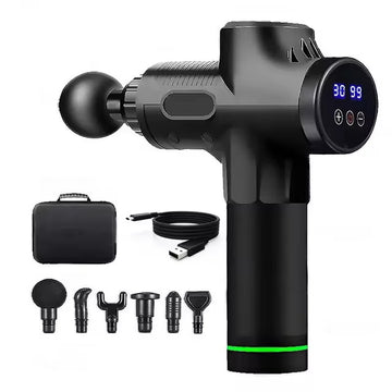Vortaz Deep Tissue Percussion Massage Gun 30 Speed 6 Heads Black