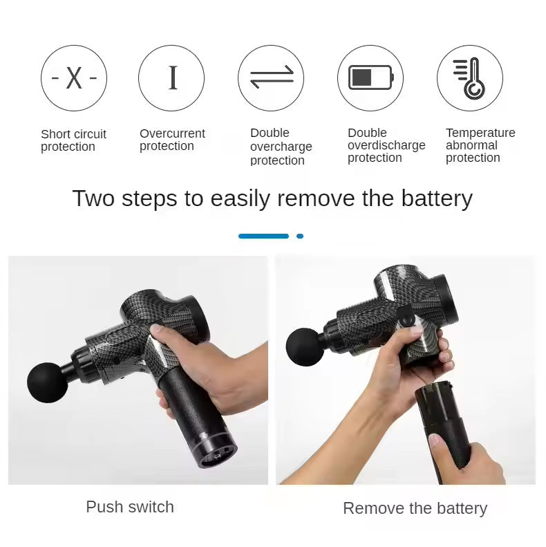 Vortaz Deep Tissue Percussion Massage Gun 30 Speed 6 Heads Black