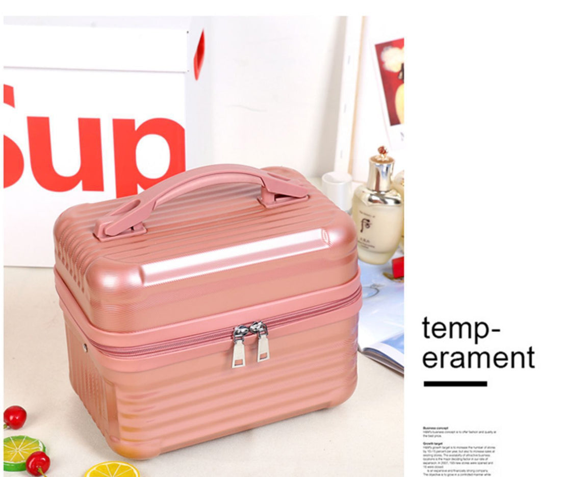 Hard Shell Makeup Travel Case Large Capacity Lightweight Portable Pink
