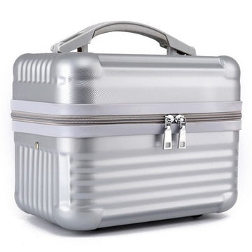 Vortaz Hard Shell Makeup Travel Case Large Capacity Portable Cosmetic Organizer Silver