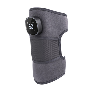 Grey Heated Knee Massager Brace with Vibration Heat Therapy