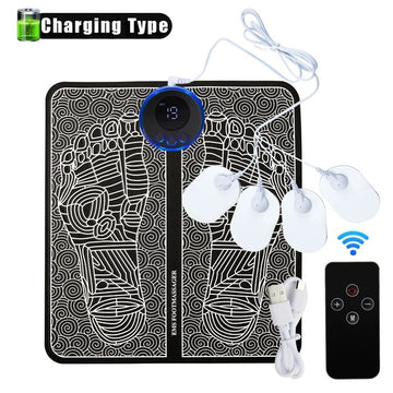 Vortaz EMS Foot Massager Mat with 4 Adhesive Pads and Remote