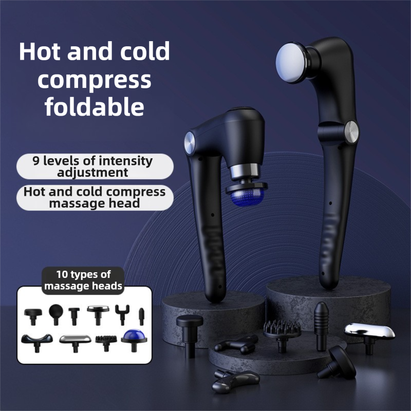 Vortaz Foldable Massage Gun with Hot Cold Therapy 9 Speeds 10 Heads