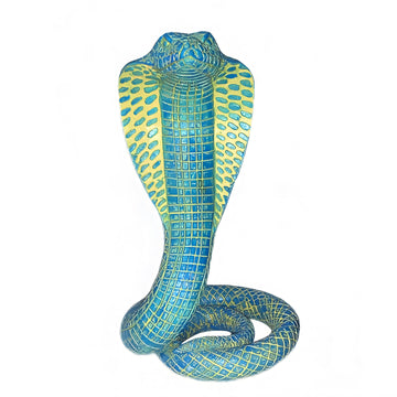 Vortaz Decorative Resin Cobra Statue Blue