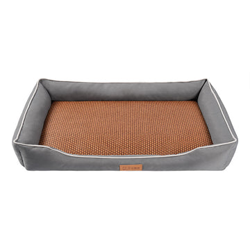Pet Bed with Cooling Mat 600D Oxford 36x27x7cm Grey Size S
