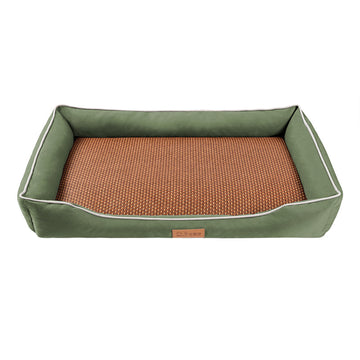 Pet Bed with Cooling Mat 600D Oxford 36x27x7cm Green Size S