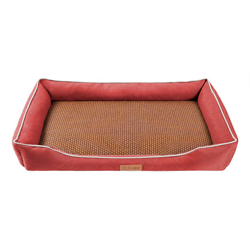 Pet Bed with Cooling Mat 600D Oxford 36x27x7cm Red Size S