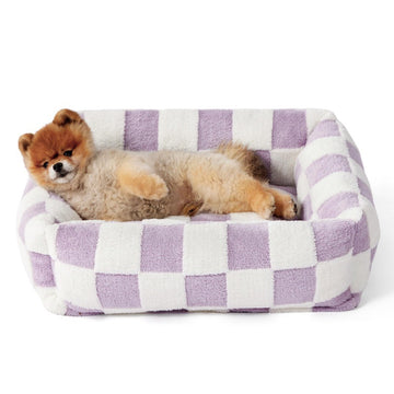 Multi-Pillow Plush Pet Bed Orthopaedic Bolster 76x60x20cm Purple