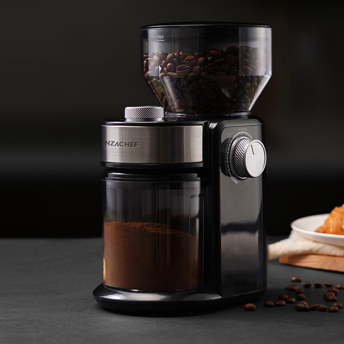 Bonzachef Electric Coffee Grinder 15 Settings 14 Cup