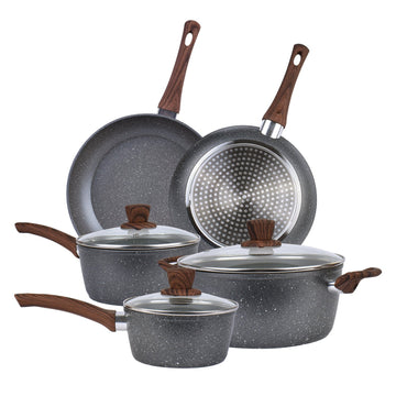 Non-stick Marble Coating Cookware Set 5-Piece 16-28cm Aluminium