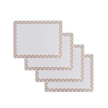 Clevinger Heat Resistant Placemats Set of 4 Gold Border 34x26cm