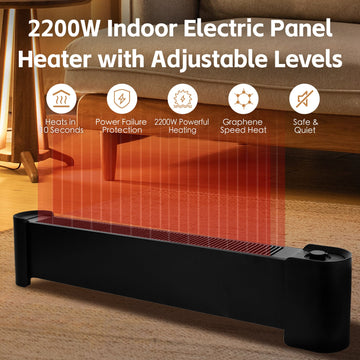 Graphene Electric Panel Heater 2200W Fast Heating for Rooms up to 25m2