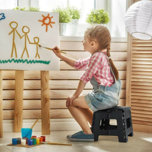 Portable Folding Stool 125kg Capacity Black
