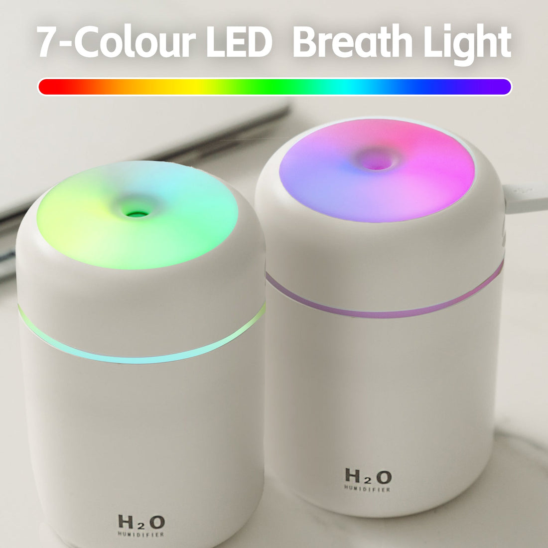 Living Today Mini LED Ultrasonic Humidifier 300ml Cool Mist