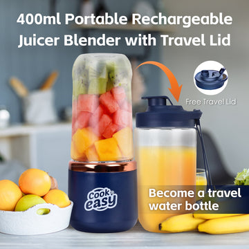 Portable USB Rechargeable Juicer 400ml Travel Lid