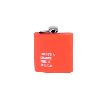 Stainless Steel Hip Flask 175ml Peach Funny Quotes
