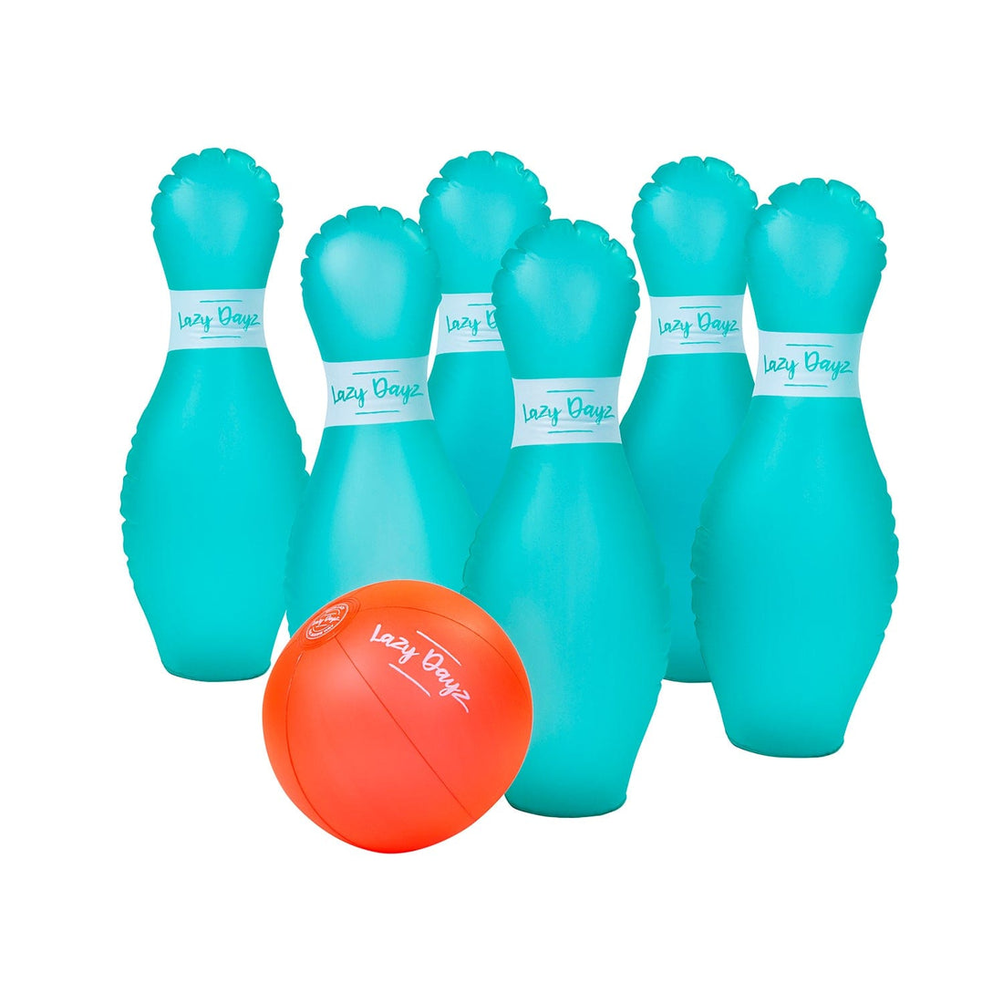 Lazy Dayz Inflatable Pool Bowling Set 7 Pieces 68cm Pins
