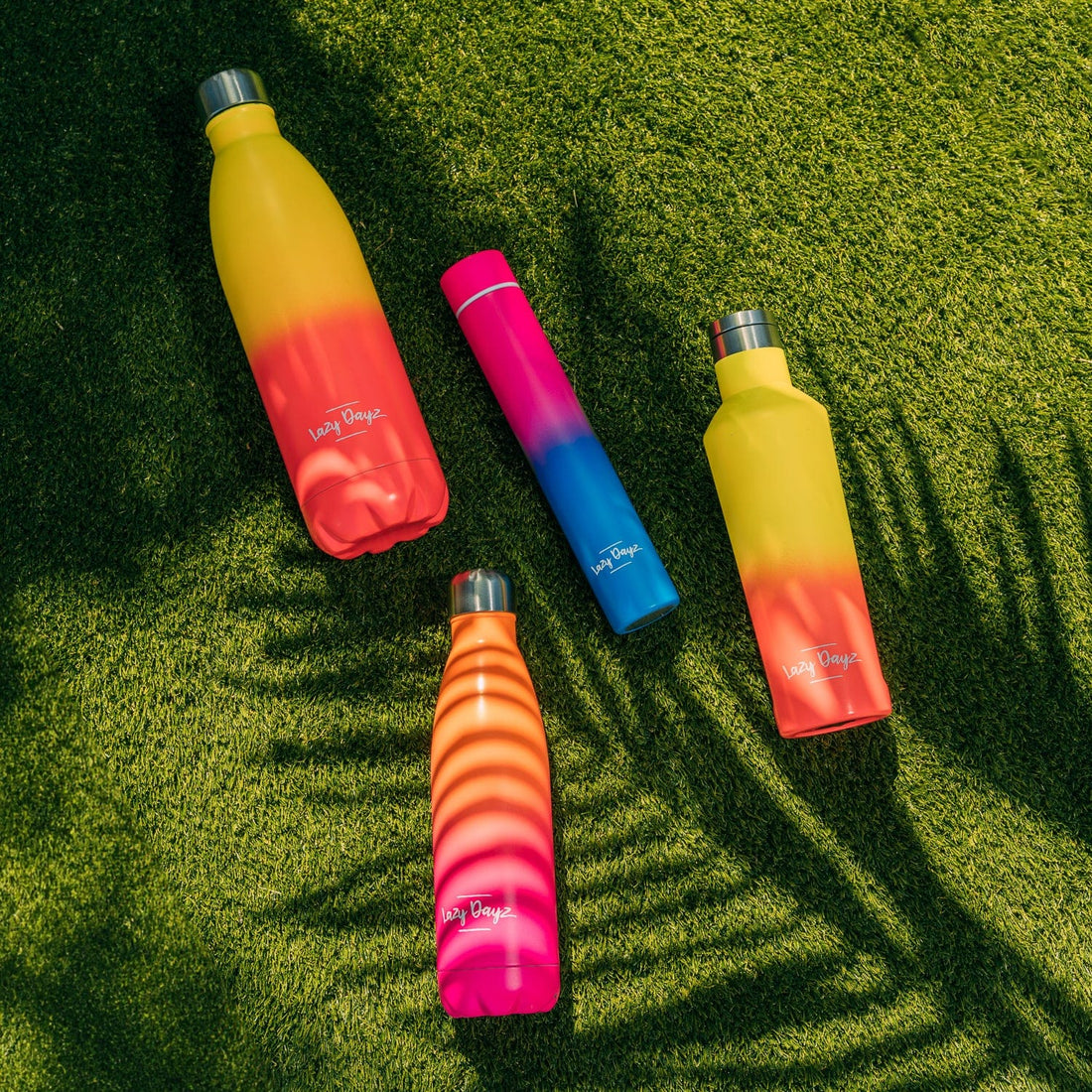 Lazy Dayz Double-Walled Drink Bottle 1L Orange Pink Ombre