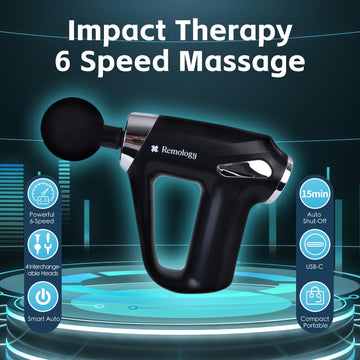 Remology Impact Therapy 6 Adaptive Speed Massage Gun 4 Heads USB-C