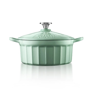 Buydeem Enameled Cast Iron Dutch Oven 22.1cm Green