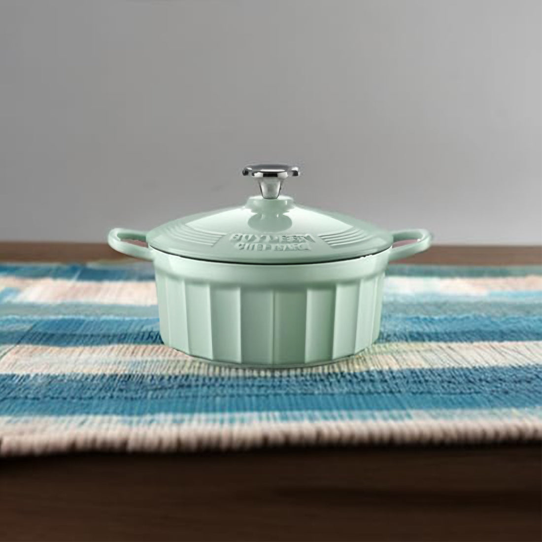 Buydeem Enameled Cast Iron Dutch Oven 22.1cm Green