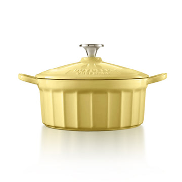 Buydeem Enameled Cast Iron Dutch Oven 22.1cm Yellow