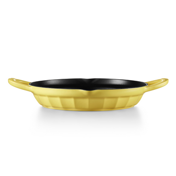 Buydeem Enameled Cast Iron Grill Pan 26cm Yellow 1.7L