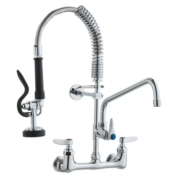 Vortaz Commercial Pre-Rinse Kitchen Faucet Brass Wall Mount 21in