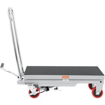 VEVOR Hydraulic Lift Table Cart 500lbs Capacity Scissor Lift 28.5 inch Gray