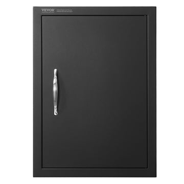 Matte Black BBQ Island Single Door 415x570mm Cold Plate Flush Mount