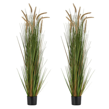 Vortaz Artificial Grass Plant 2 Pack Potted 150cm Green Indoor Outdoor