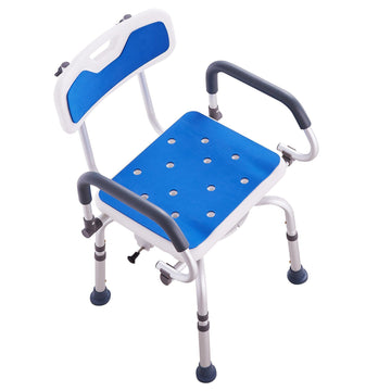 Swivel Shower Chair 360° Rotating Seat with Pivoting Arms