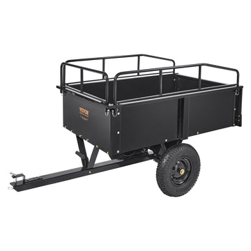 Steel Dump Cart 750lb 15 Cubic Feet for ATV Ride-On Mower