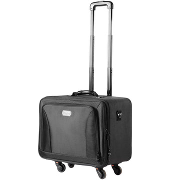 Vortaz Rolling Makeup Train Case 3 Tier Storage Organizer with Wheels Handle Strap Black
