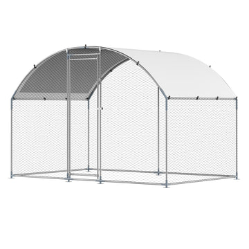 Metal Walk-in Chicken Coop Run Galvanised Steel 3m x 2m x 2m Weatherproof