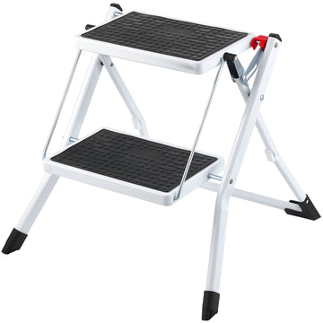 Folding Step Stool Steel 2-Step Anti-Slip 150kg