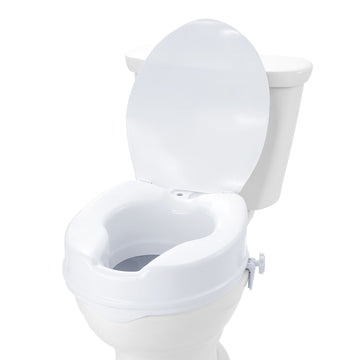 Vortaz Raised Toilet Seat Riser 100mm Height 136kg Capacity White