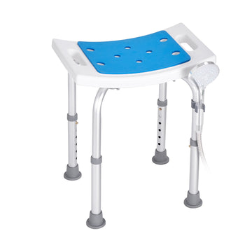 Adjustable Shower Stool with Shower Head Holder and Storage Bag 158kg