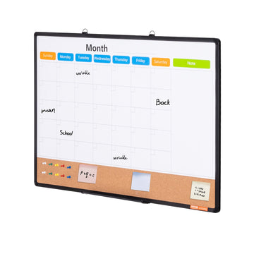 36x24 Monthly Calendar Whiteboard Cork Board Combo Aluminium Frame