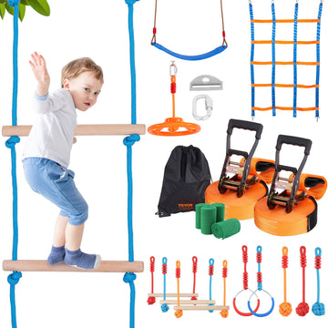 Kids Ninja Warrior Obstacle Course 2 Slackline Backyard 12 Obstacles