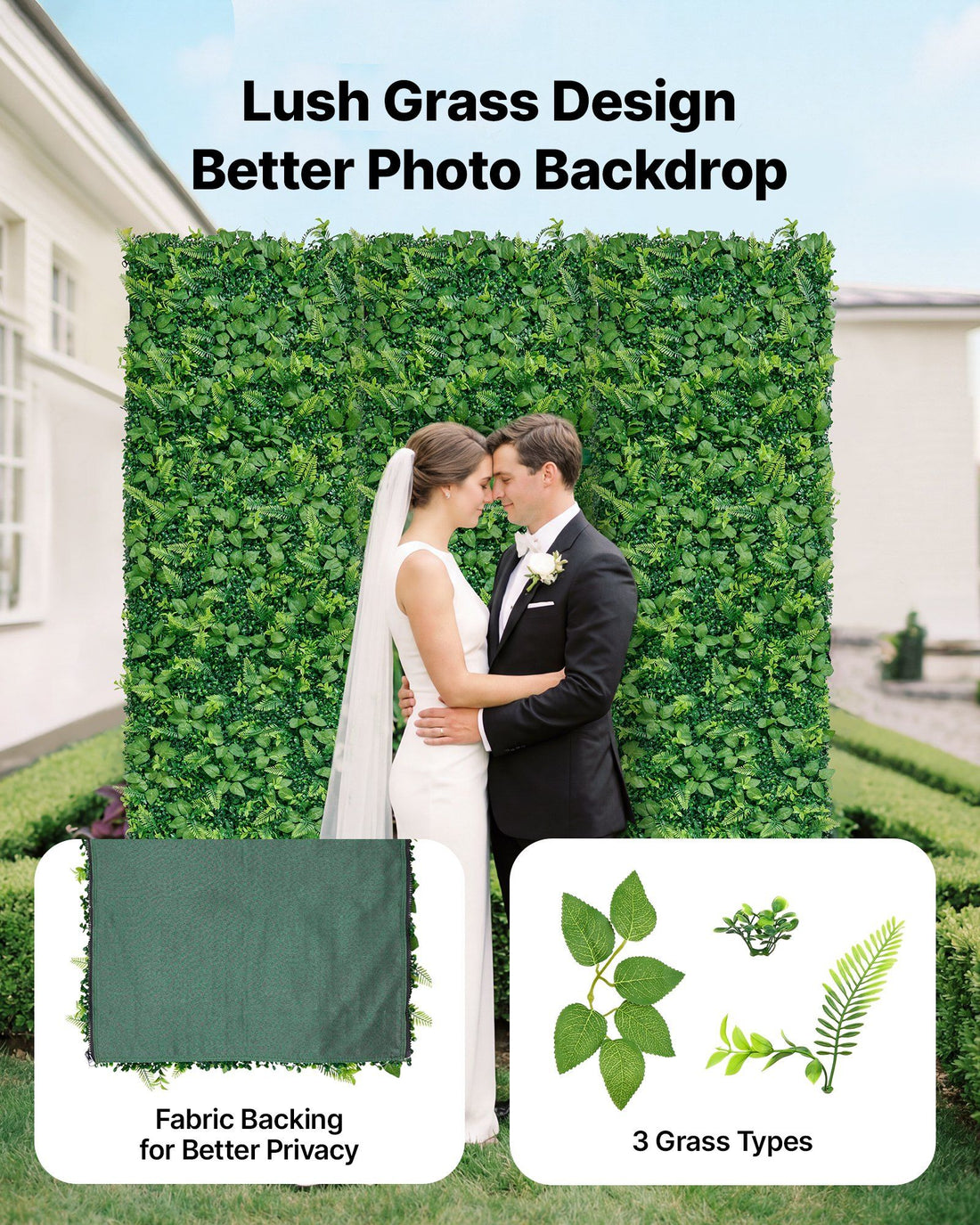 Vortaz Artificial Boxwood Panel 4 Pack Privacy Wall 61x244cm Green PE