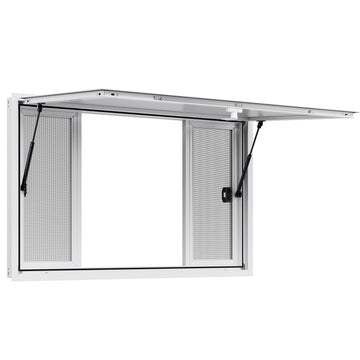 Aluminium Food Truck Service Window 1346x838mm with Awning 4 Sliding Screens